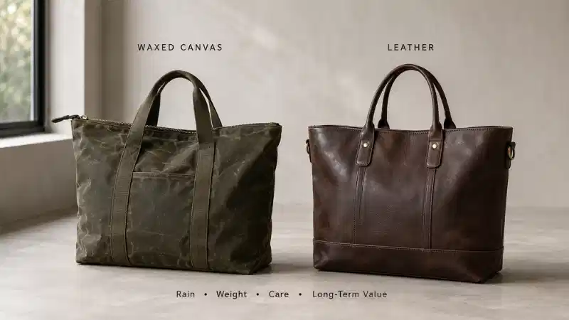 Waxed Kanvas vs Ġilda Tote Bags: Liema Huwa Aħjar għall-Ġarr ta 'Kuljum?